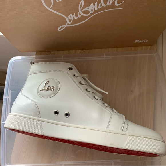Christian Louboutin Men’s Louis Flat White Sneakers Size 42 - Picture 7 of 9